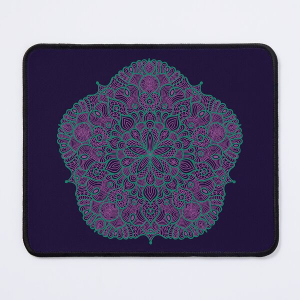 Item preview, Green Purple Mandala dark background designed and sold by Phoebe Liz Design.