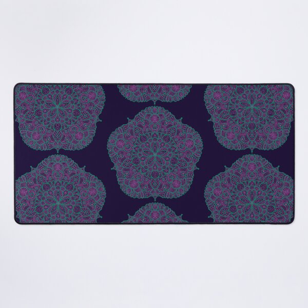 Item preview, Green Purple Mandala dark background designed and sold by Phoebe Liz Design.