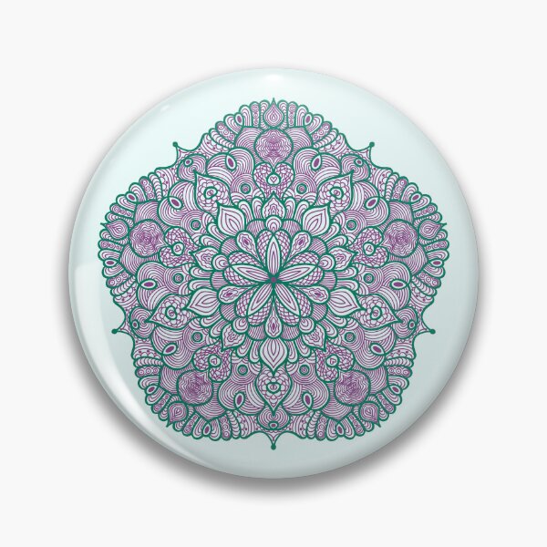 Item preview, Green Purple Mandala light background designed and sold by Phoebe Liz Design.