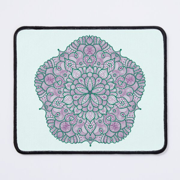 Item preview, Green Purple Mandala light background designed and sold by Phoebe Liz Design.