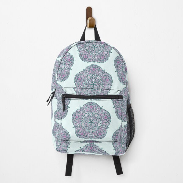 Item preview, Green Purple Mandala light background designed and sold by Phoebe Liz Design.