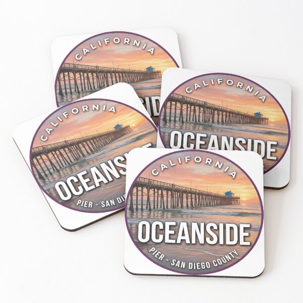 Item preview, Oceanside California Pier Sunset Round Badge Sticker designed and sold by DetourDgn.