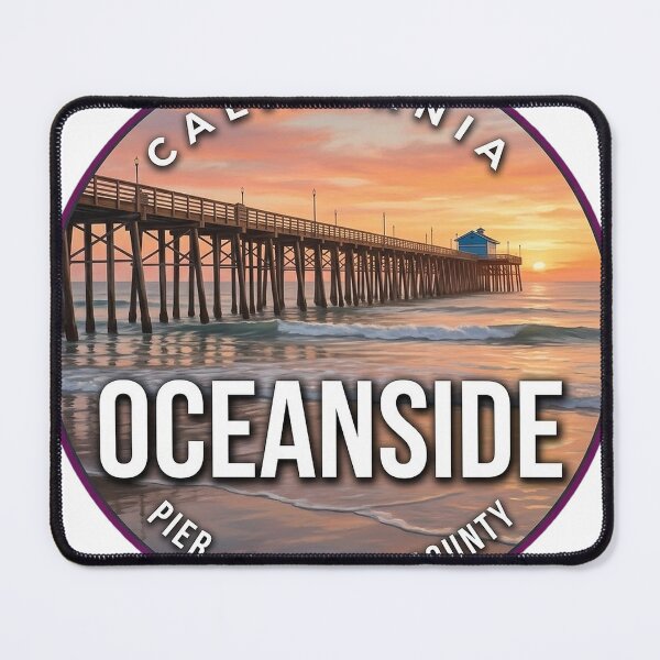 Item preview, Oceanside California Pier Sunset Round Badge Sticker designed and sold by DetourDgn.