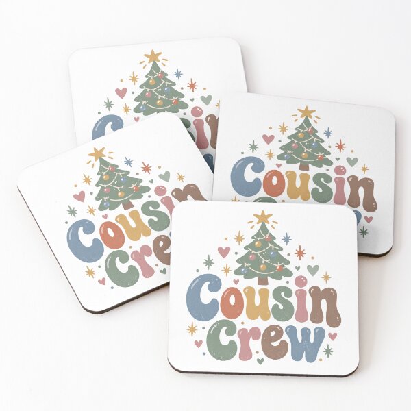 Item preview, Cousin Crew Groovy Retro Letters with Christmas Tree designed and sold by Watercolorsart.