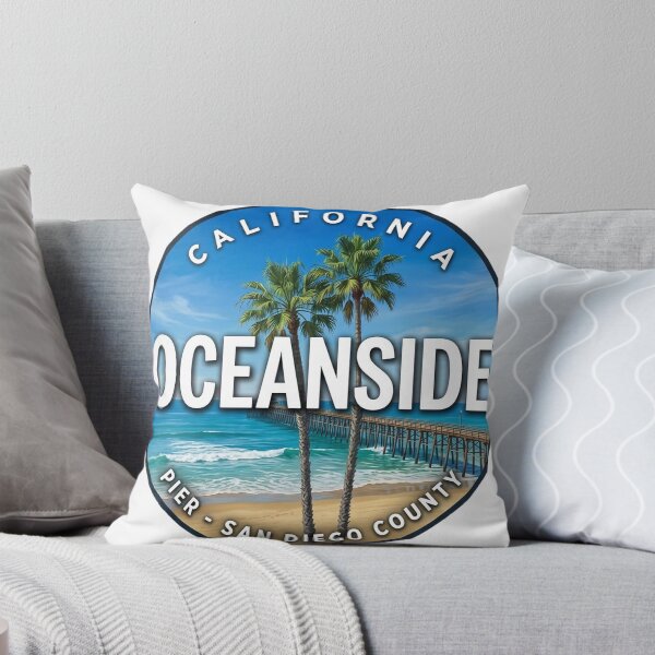 Item preview, Oceanside California Palm Beach Round Badge Sticker designed and sold by DetourDgn.