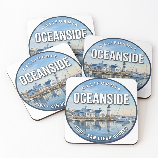 Item preview, Oceanside California Harbor Village Round Badge Sticker designed and sold by DetourDgn.