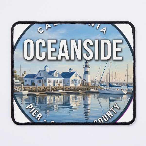 Item preview, Oceanside California Harbor Village Round Badge Sticker designed and sold by DetourDgn.
