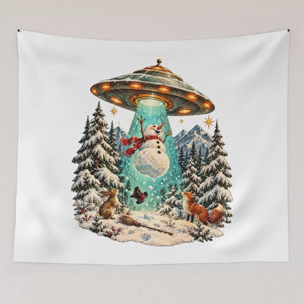Item preview, Frosty's Abduction - Funny UFO Snowman Christmas designed and sold by Neurospicy Trolls.