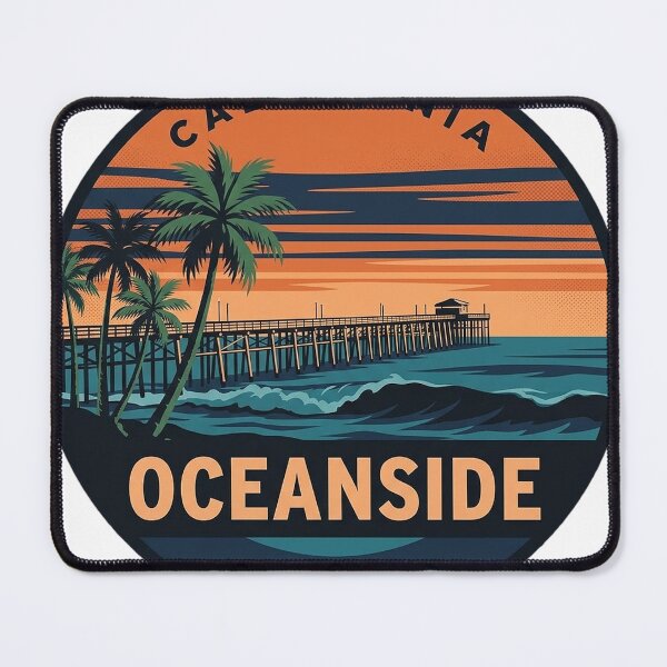 Item preview, Oceanside California Retro Surf Vintage Badge Sticker designed and sold by DetourDgn.