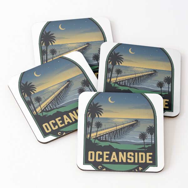 Item preview, Oceanside California Dusk Pier Vintage Badge Sticker designed and sold by DetourDgn.