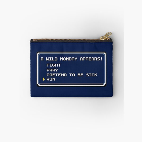 Item preview, A Wild Monday Appears Pixel RPG Menu Humor designed and sold by Furflix.