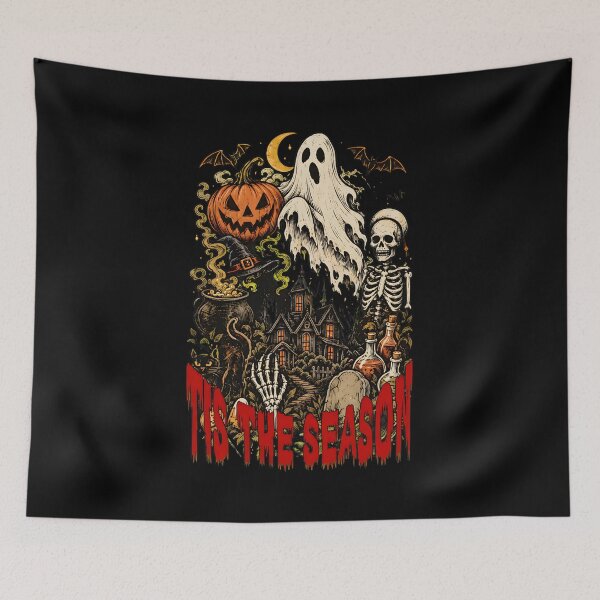 Item preview, Spooky Halloween Ghost Pumpkin Skeleton Art designed and sold by SoyLamderma.