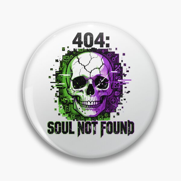 Artikelvorschau, Halloween 404: Seele nicht gefunden | Cyberpunk Cracked Skull entworfen und verkauft von RedInkLab.