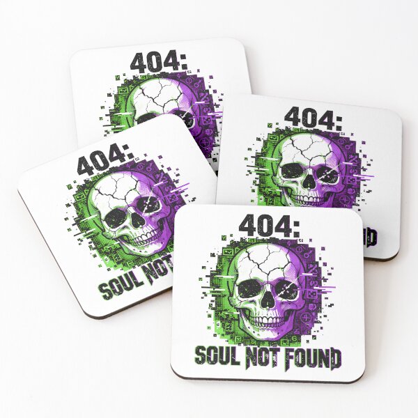 Item preview, Halloween 404: Soul Not Found | Cyberpunk Cracked Skull  designed and sold by RedInkLab.