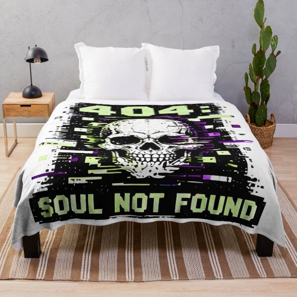 Item preview, 404: Soul Not Found | Glitch Skull Halloween designed and sold by RedInkLab.