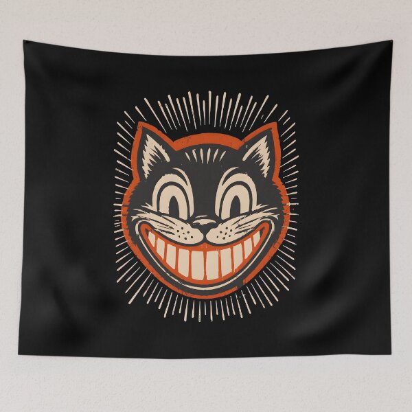 Item preview, Retro Grinning Cat Face Illustration designed and sold by SoyLamderma.