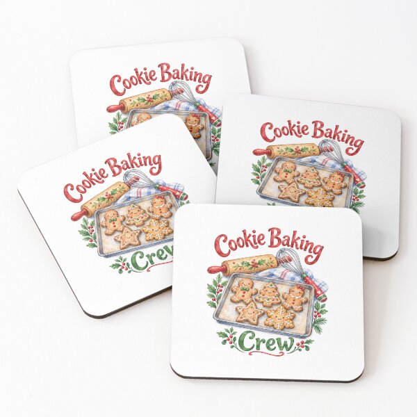 Item preview, Watercolor Cookie Baking Crew with Gingerbread Tray designed and sold by Watercolorsart.