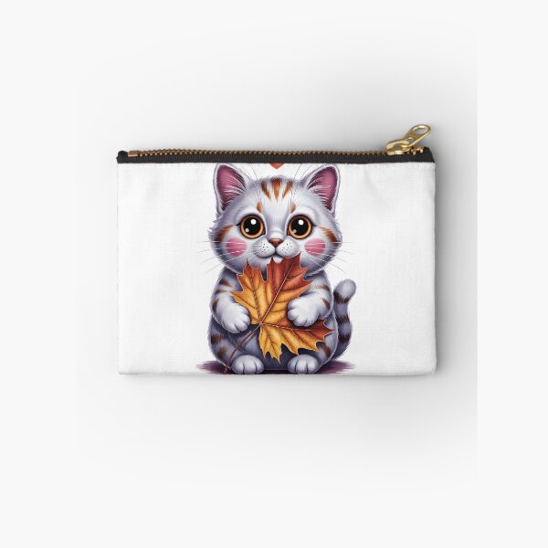 Item preview, Cute Autumn Kitten – Fall Maple Leaf Cat Lover Art designed and sold by jkrphoto.