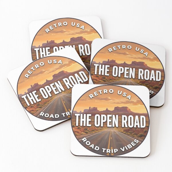 Item preview, Retro Road Trip Open Road Round Badge Sticker designed and sold by DetourDgn.