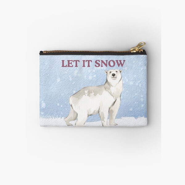 Item preview, Let It Snow – Vintage Watercolour Polar Bear in Pastel Blue and Pink designed and sold by Britishdelights.