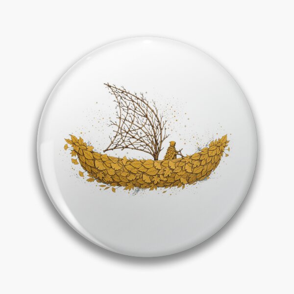 Item preview, Autumn Leaves Boat Autumnal Surreal Journey Illustration designed and sold by  One City Two Children Studio.