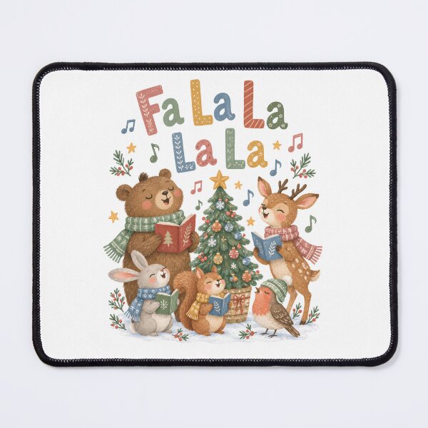 Item preview, Fa La La La La Woodland Animals Singing Carols designed and sold by Watercolorsart.