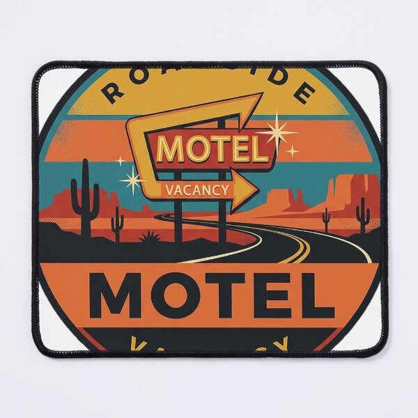 Item preview, Retro Road Trip Motel Sign Vintage Badge Sticker designed and sold by DetourDgn.