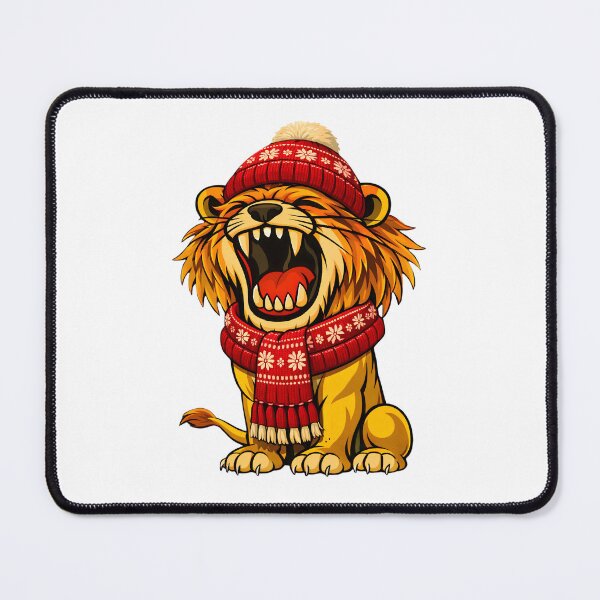 Item preview, Christmas Roaring Lion Winter Beanie and Scarf designed and sold by ROARSOME DESiGNS.