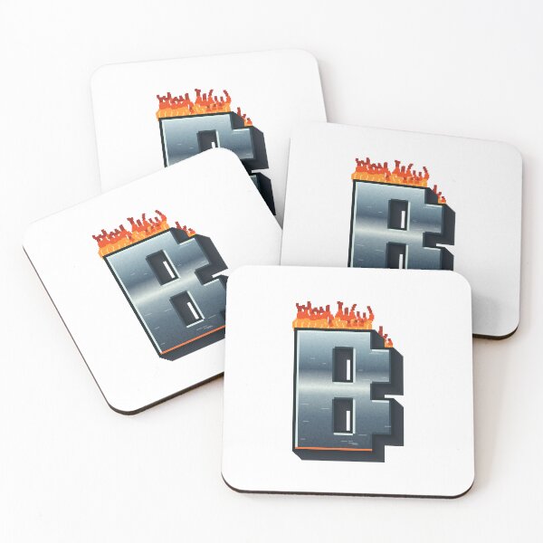 Item preview, Flaming Steel Letter B — Pixel Art Initial designed and sold by uncoXab.