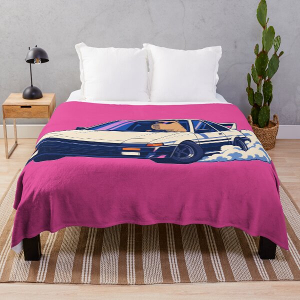 Item preview, Cool Capybara Drifting Sports Car Retro Synthwave Anime Design designed and sold by KungPowUnicorn.