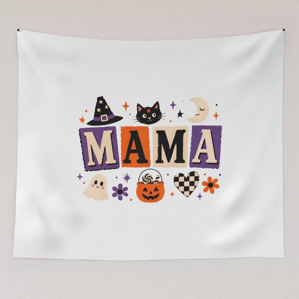 Item preview, Mama Halloween Cute Cat Witch Hat Ghost Pumpkin designed and sold by SoyLamderma.