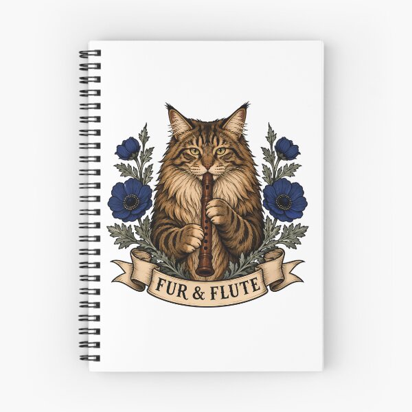Item preview, Fur And Flute Cat Woodwind Music designed and sold by Old's Cool Cat Studio.