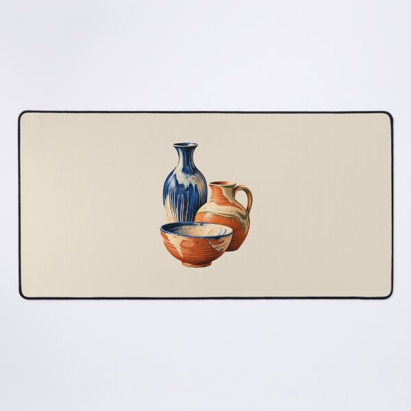 Item preview, Artisan Pottery Vessels – Cobalt Blue and Terracotta Ceramics designed and sold by astersgraphics.