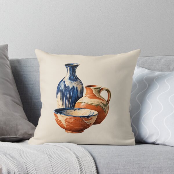 Item preview, Artisan Pottery Vessels – Cobalt Blue and Terracotta Ceramics designed and sold by astersgraphics.