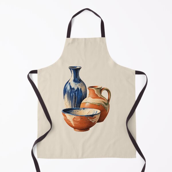 Item preview, Artisan Pottery Vessels – Cobalt Blue and Terracotta Ceramics designed and sold by astersgraphics.