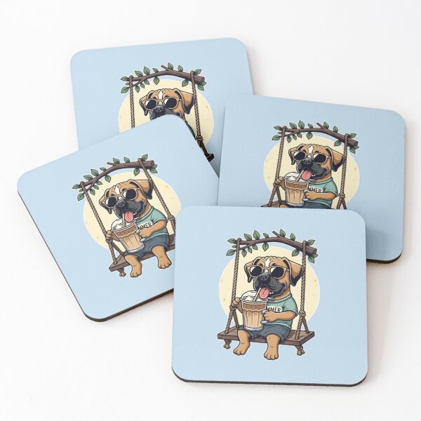Item preview, Relaxed Boxer dog Swing and Drink Coffee designed and sold by DIGOR shop.