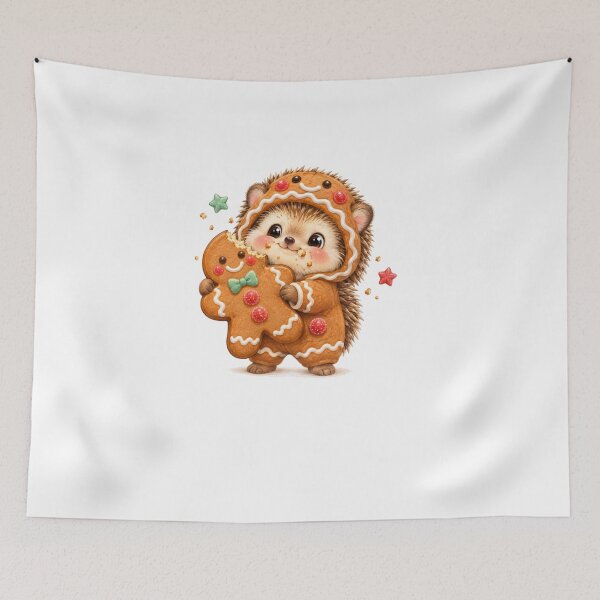 Item preview, Gingerbread Hedgehog Cute Christmas Cookie designed and sold by violetteskyart-vioart.