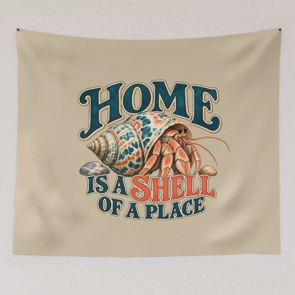 Item preview, Home Is a Shell of a Place — Hermit Crab Art designed and sold by VioVibe.
