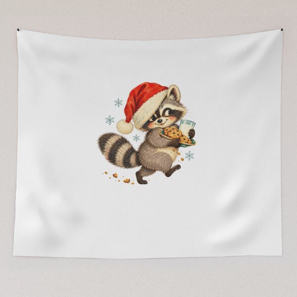 Item preview, Cookie Thief Raccoon Santa Hat Funny Christmas designed and sold by violetteskyart-vioart.