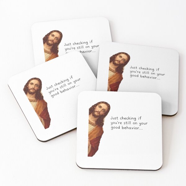 Item preview, Just Checking Your Good Behavior – Funny Jesus Meme designed and sold by LexaArtworks.