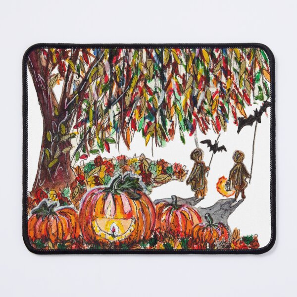 Item preview, Children Playing Bats Halloween Watercolor designed and sold by DesseindImages.