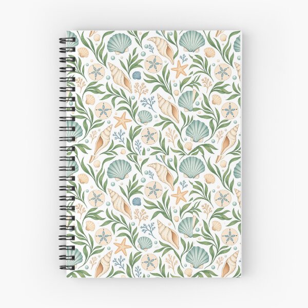 Item preview, Pastel Seashells Seaweed Pattern - Coastal Ocean Botanical designed and sold by VYBEHAUS.