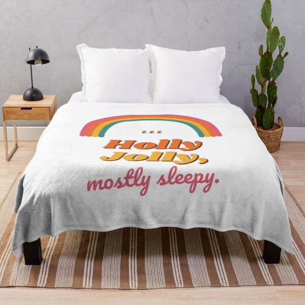 Item preview, Holly Jolly Mostly Sleepy Retro 70s Christmas designed and sold by violetteskyart-vioart.