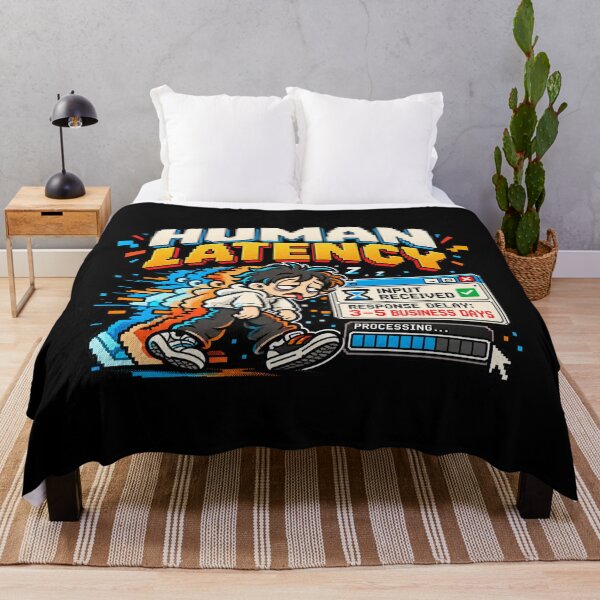 Item preview, Human Latency – Response Delay Retro Pixel Humor designed and sold by Mad Factory Designs.
