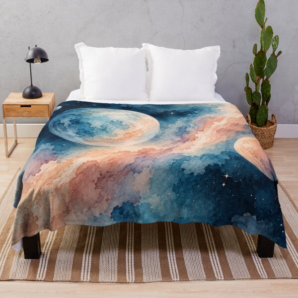 Item preview, Watercolor Galaxy – Dreamy Pastel Cosmic Planets and Blue Pink Nebula designed and sold by KateVil.