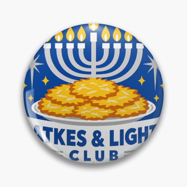 Item preview, Latkes And Lights Club Mid Century Hanukkah Menorah designed and sold by PureHeaven ⭐⭐⭐⭐⭐.