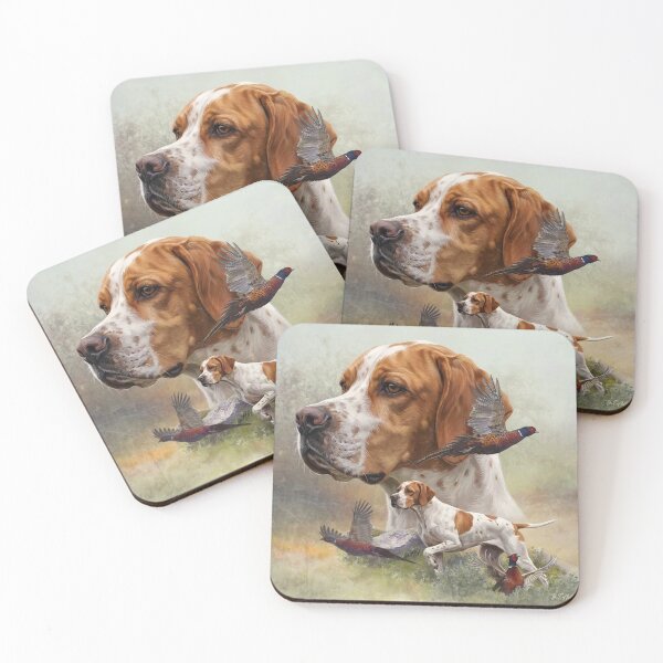 Item preview, English Pointer and Pheasants – Fine Art Hunting Dog Portrait designed and sold by TammyHunterArt.