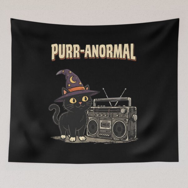 Item preview, Purr-Anormal Witch Cat Retro Boombox designed and sold by SoyLamderma.