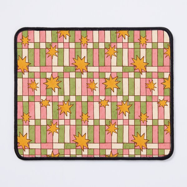Item preview, Retro Pink Green Plaid Starburst Pattern designed and sold by Itouchedabee.