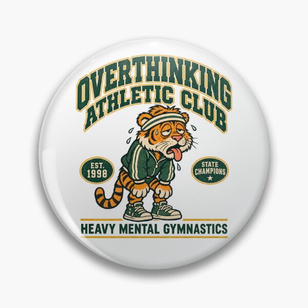 Item preview, Overthinking Athletic Club - Heavy Mental Gymnastics Vintage Tiger Graphic designed and sold by Grayson809.